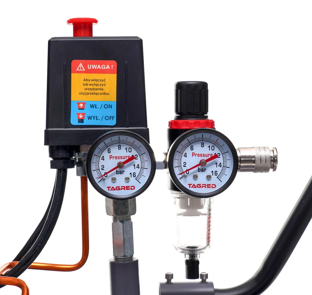 Compresor aer comprimat 100L 2 pistoane + kit 5 accesorii pneumatice  (TA367+PNEUM5PCS) [10]