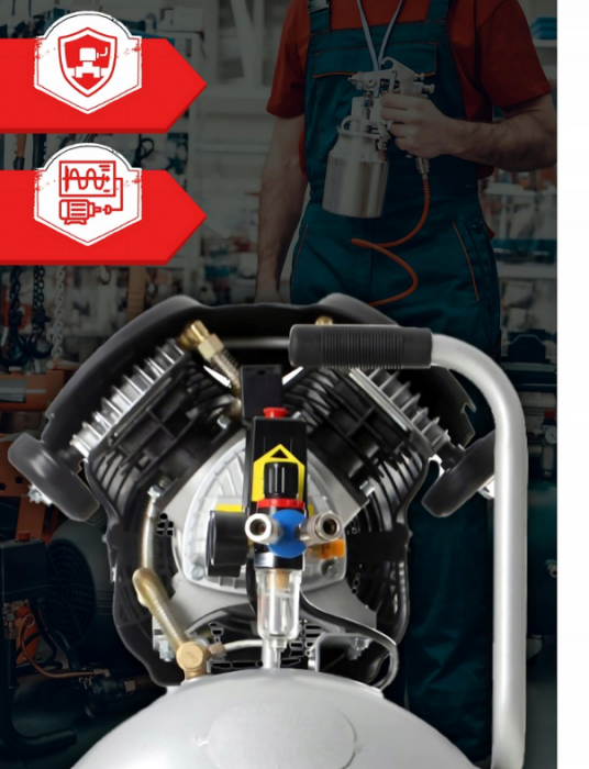 Compresor aer comprimat 100L 230V 3.5kw 530Lmin 8bar + ulei + cupla rapida(TA361+2X6093+TA0002) [7]