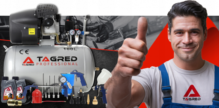 Compresor aer comprimat 100L 230V 3.5kw 530Lmin 8bar + kit scule (TA361+2X6093+TA0002+KD2100) [5]