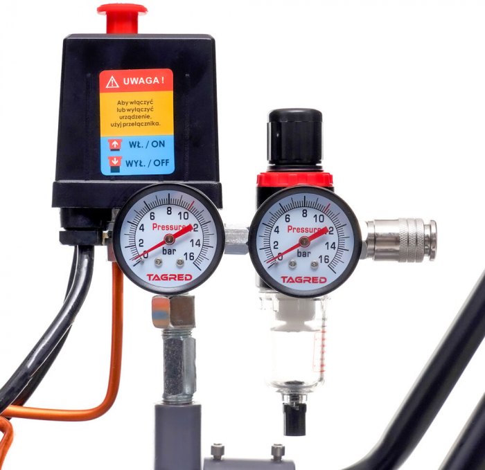 Compresor aer comprimat 100L 230V 3.5kw 640Lmin 10bar 2 pistoane (TA366) [5]