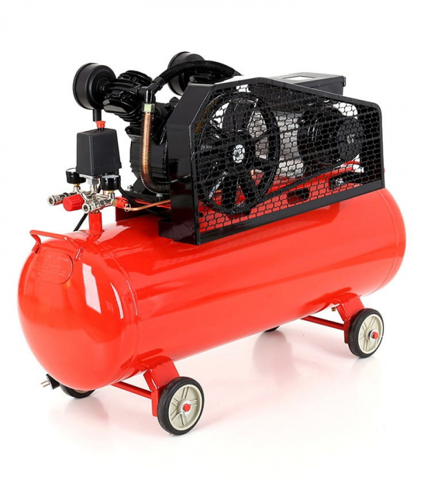 Compresor aer comprimat 100L 230V 3.8CP 250L/min 8bar 2 pistoane (KD402) [12]
