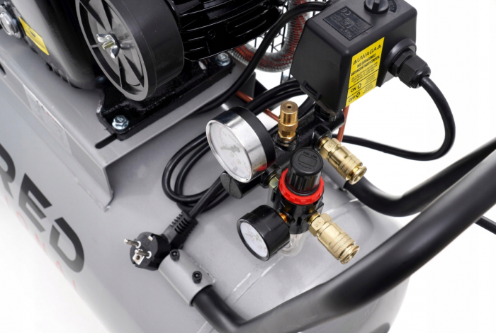 Compresor aer comprimat 100L 230V 5.6CP 650L/min 8bar 3 pistoane+regulator dezumidificator (TA324B) [6]
