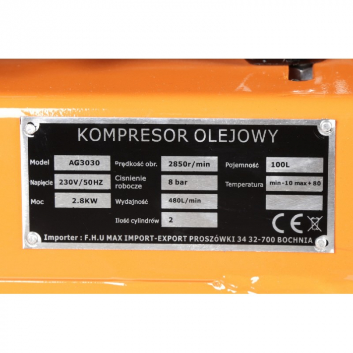 Compresor aer comprimat 100L 4.6CP 2 cilindri 480L min (LXC100-2-230V) [21]