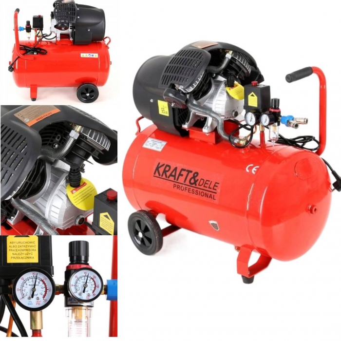 Resigilat-Compresor aer comprimat 100L 4CP 530L min 8bar + dezumidificator (KD1483) - Copie [2]