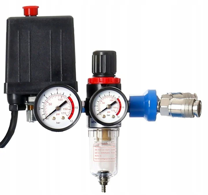 Compresor aer comprimat 100l 530lmin 8bar + furtun pneumatic aer 5x12mm 20m + pistol pneumatic tencuiala glet vopsea vas 5l (TA361+KD673+V81281) [6]