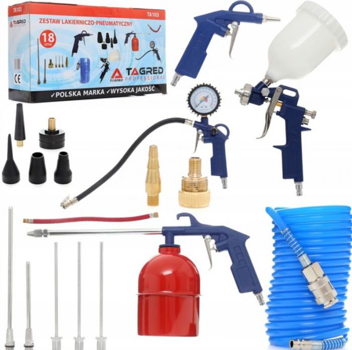 Compresor aer comprimat 200L 230V 5.6CP 650L min 3 cilindri + ulei + cupla rapida kit scule pneumatice+furtun 10m 20bar 10x17 (TA326B+KD2100+TA0002+2X6093+KD1465) [7]