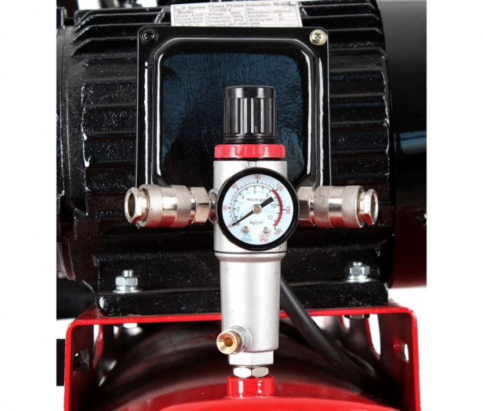 Compresor aer comprimat 200L 5.6CP 3 cilindri 660L min + regulator dezumidificator 380V trifazic (KD1474) [4]
