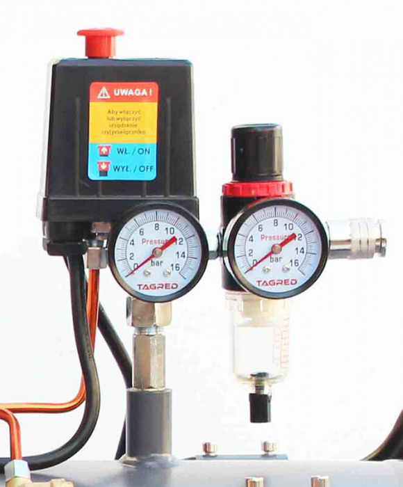 Compresor aer comprimat 50L 230V 3.5kw 480Lmin 10bar 2 pistoane (TA365) [15]