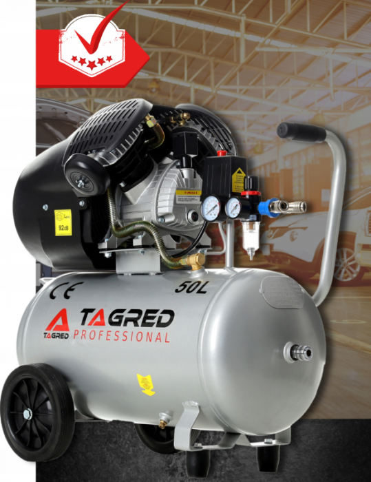 Compresor aer comprimat 50L 230V 3.5kw 530Lmin 8bar + ulei + cupla rapida (TA360+2X6093+TA0002) [3]