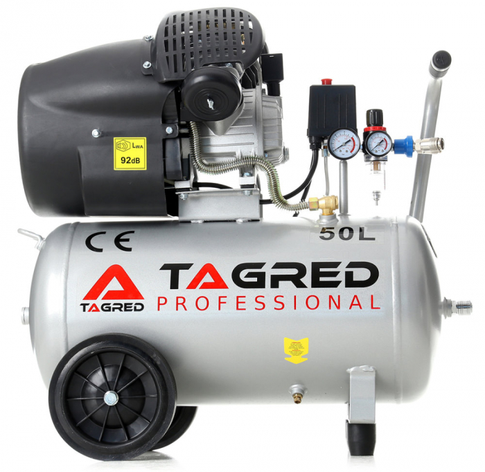 Compresor aer comprimat 50L 530L/min 2 pistoane 8bar + dezumidificator + kit scule pneumatice (TA360+) [6]