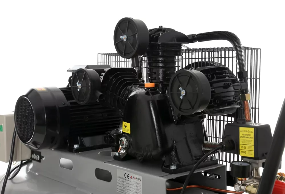 Compresor aer comprimat trifazic trifazat 200L 380V 5.6CP 650L/min 8bar 3 pistoane+regulator dezumidificator (TA309B) [4]