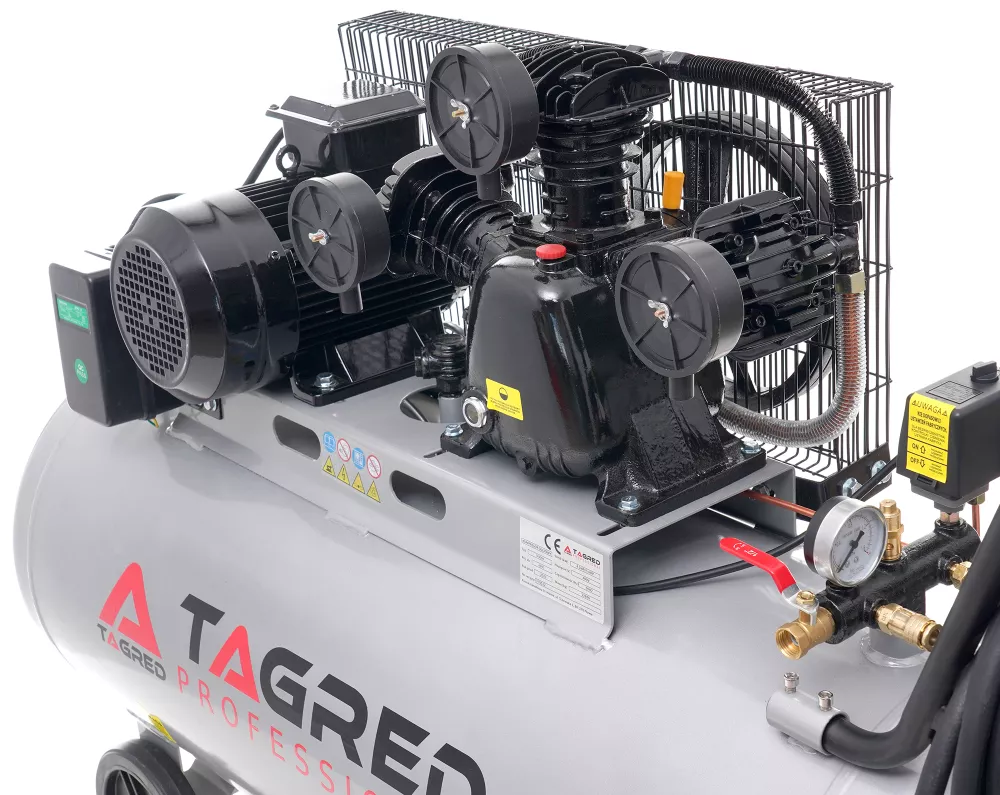 Compresor aer comprimat trifazic trifazat 200L 380V 5.6CP 650L/min 8bar 3 pistoane+regulator dezumidificator (TA309B) [2]