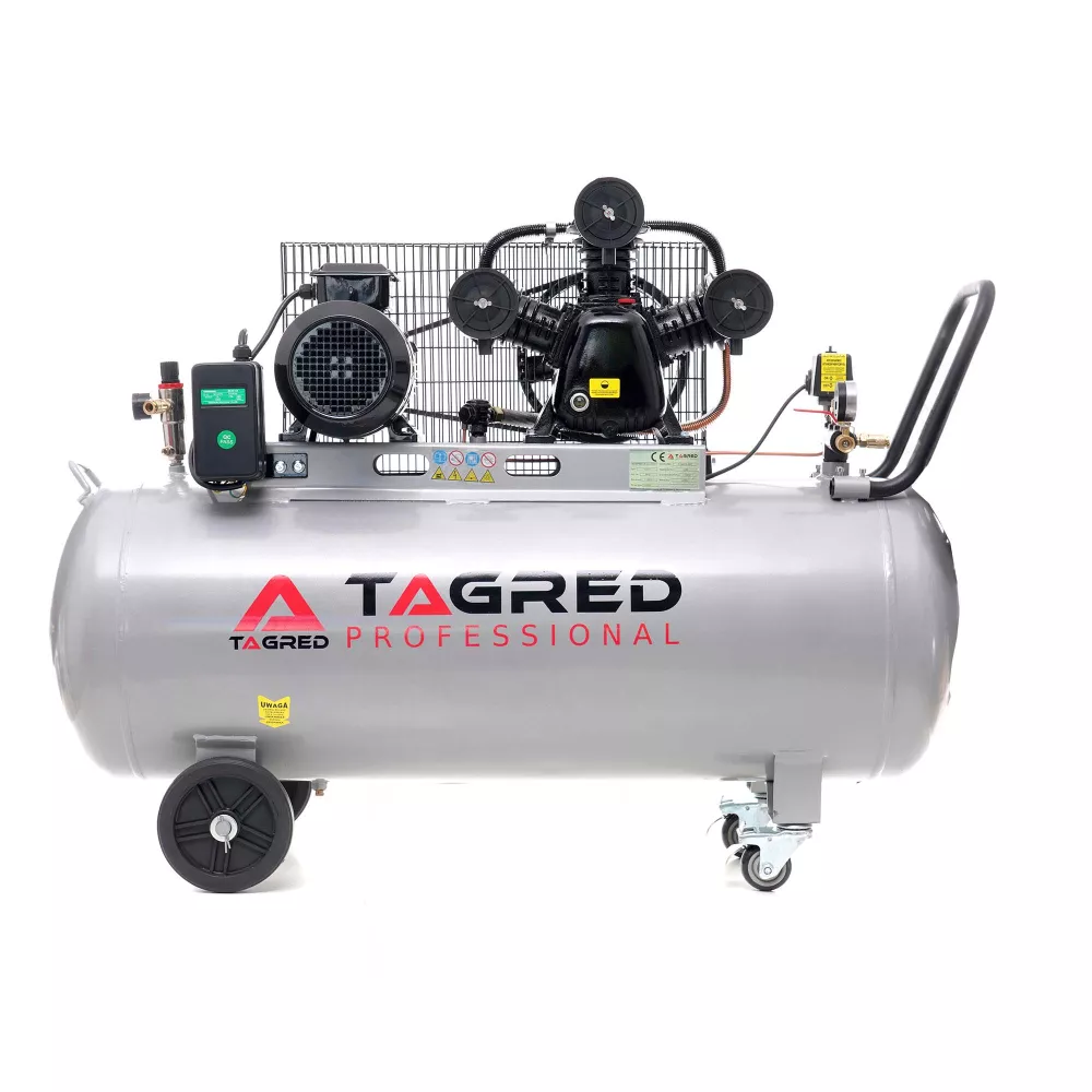 Compresor aer comprimat trifazic trifazat 200L 380V 5.6CP 650L/min 8bar 3 pistoane+regulator dezumidificator (TA309B) [1]