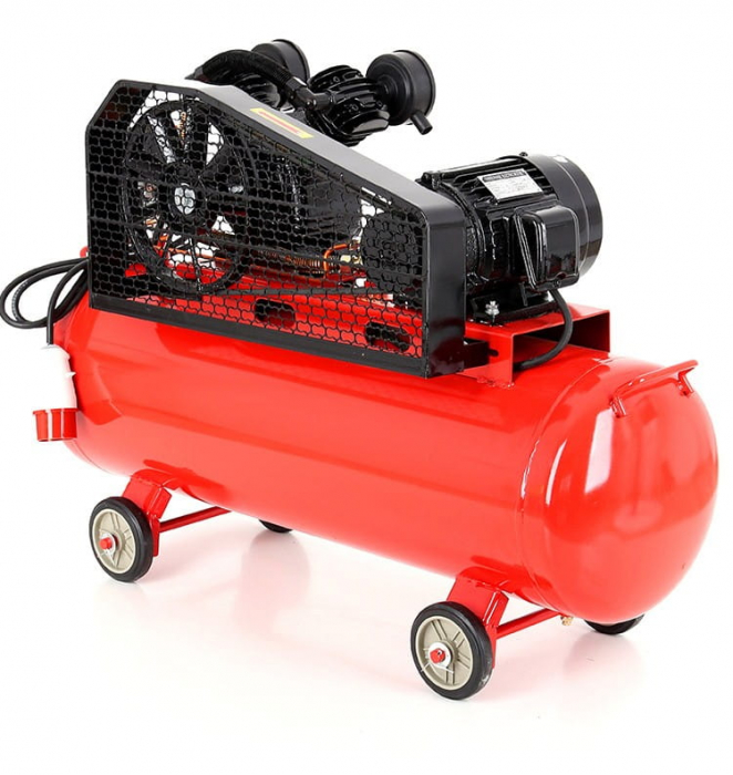 Compresor aer comprimat trifazic trifazat 200L 380V 5.9CP 690L/min 8bar 2 pistoane (KD407) [4]