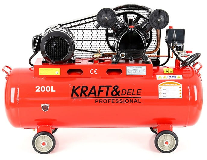 Compresor aer comprimat trifazic trifazat 200L 380V 5.9CP 690L/min 8bar 2 pistoane (KD407) [1]