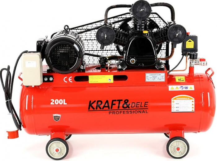 Compresor aer comprimat trifazic trifazat 200L 380V 6.5CP 600L/min 8bar 3 pistoane (KD408) [1]