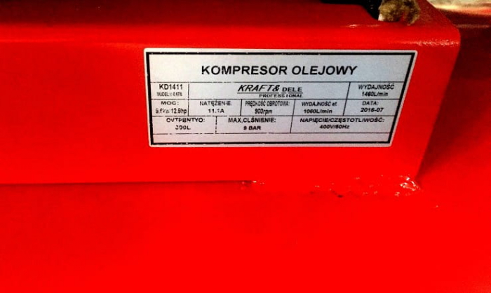 Compresor aer comprimat trifazic trifazat 300L 380V 12.9CP 1460L/min 8bar 3 pistoane(KD1411) [6]