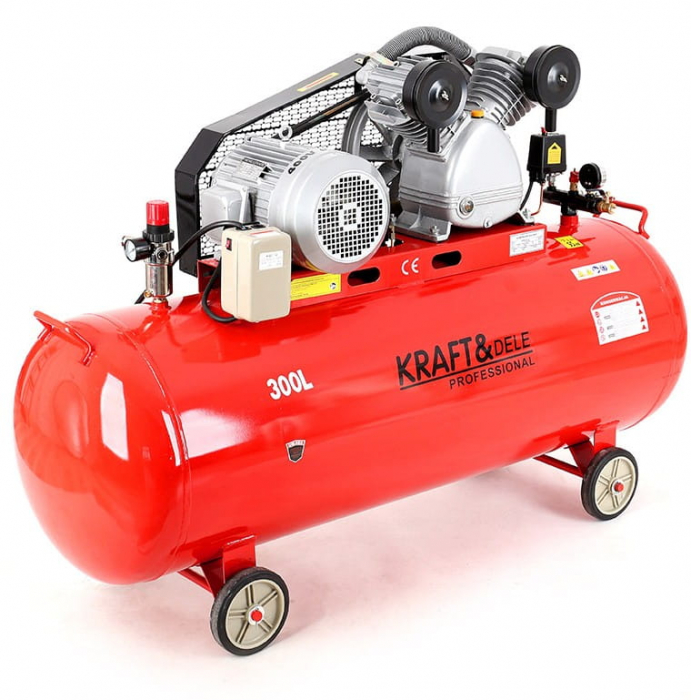 Compresor aer comprimat trifazic trifazat 300L 380V 7.5CP 820L/min 8bar 2 pistoane (KD1410) [3]
