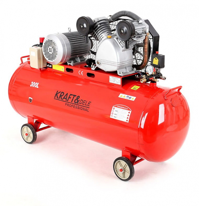 Compresor aer comprimat trifazic trifazat 300L 380V 7.5CP 820L/min 8bar 2 pistoane (KD1410) [2]