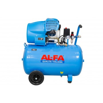 Compresor aer de ulei 100L 3 kW debit 490 l/min 2 pistoane 8 bar  2850 rpm (ALC-100V) [15]