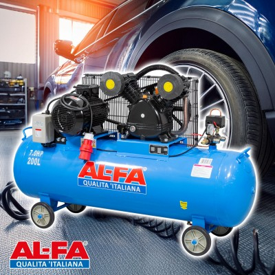 Compresor aer de ulei 200L motor 5,2 kW 2 pistoane 850l/min 2850rpm 8 bar (ALC-200-2) [19]