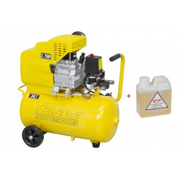 Compresor aer de ulei 24L cu motor 2,8kW debit 210 l/min 1 piston presiune 8 bar + ulei (ASC-24) [3]