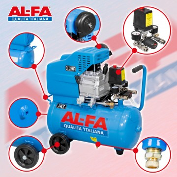 Compresor aer de ulei 24L motor 1,5 kW 210 l/min 8 bar 2850 rpm (ALC-24) [3]