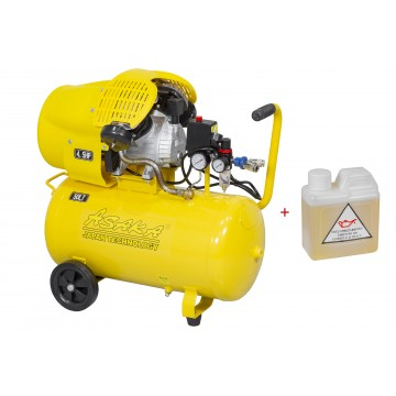Compresor aer de ulei 50L cu motor 3.3 kW 4,5 CP debit 440 l/min 2 pistoane presiune 8 bar cu dezumidificator + ulel (ASC-50V) [13]