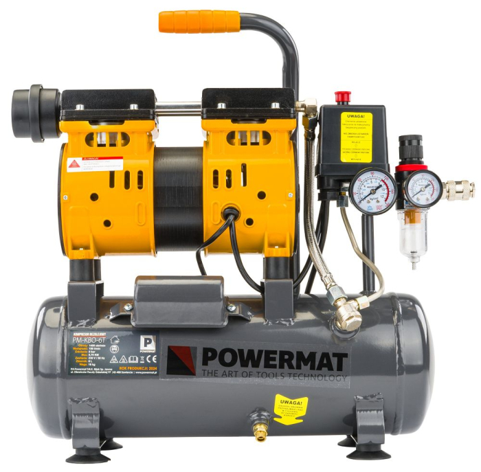 Compresor aer fara ulei 6L motor 1.1kW 1.5CP debit 180l/min presiune 8 bar alimentare 230V PM1282 (PM-KBO-6T) [2]