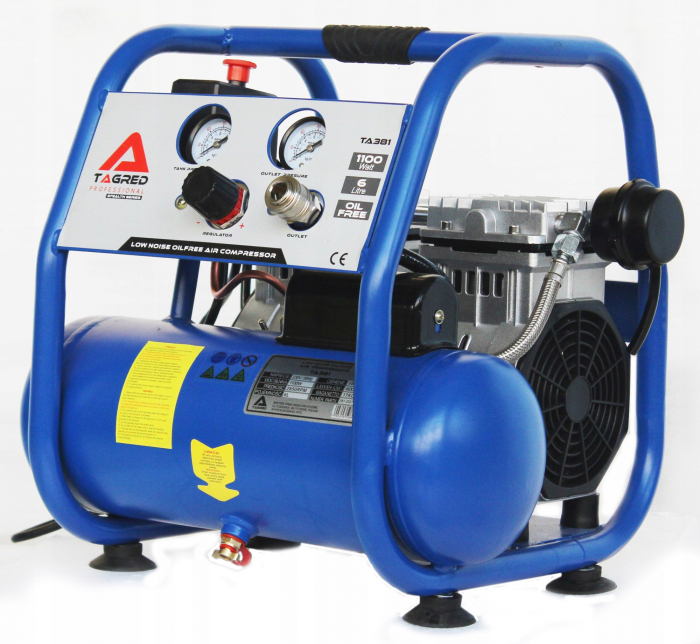 Compresor aer portabil 6L fara ulei silentios 1100W stomatologie (TA381) [2]