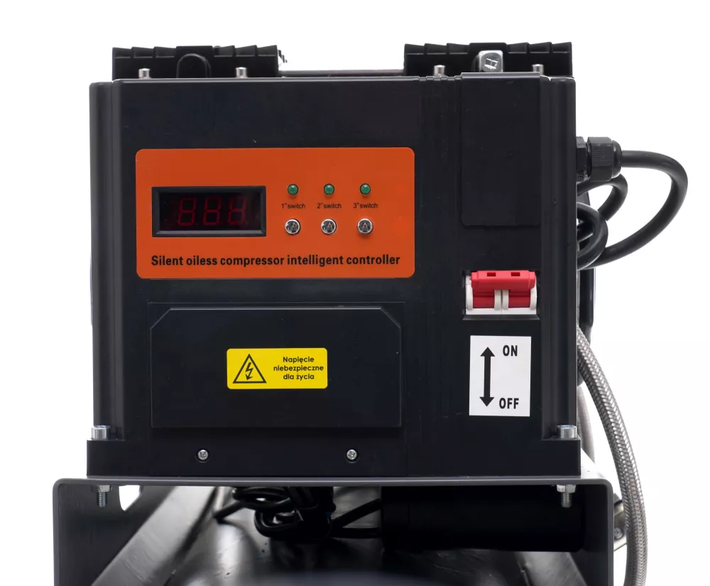 Compresor aer silentios 100L 230V 10BAR fara ulei 911L/min 3x2000W 8.2CP+regulator dezumidificator (TA3389) [12]