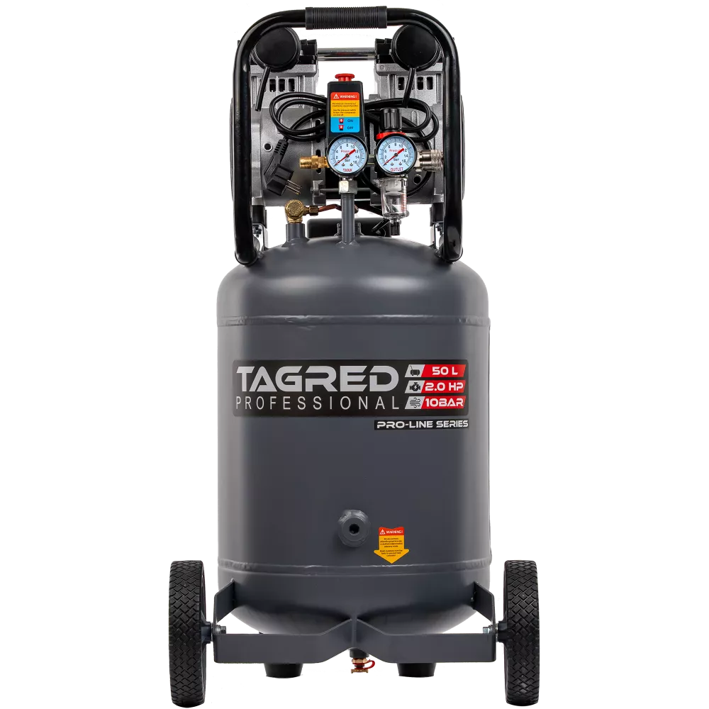 Compresor aer vertical silentios 50L 230V 10BAR fara ulei 290L/min 1500W 2.7CP (TA3396) [1]