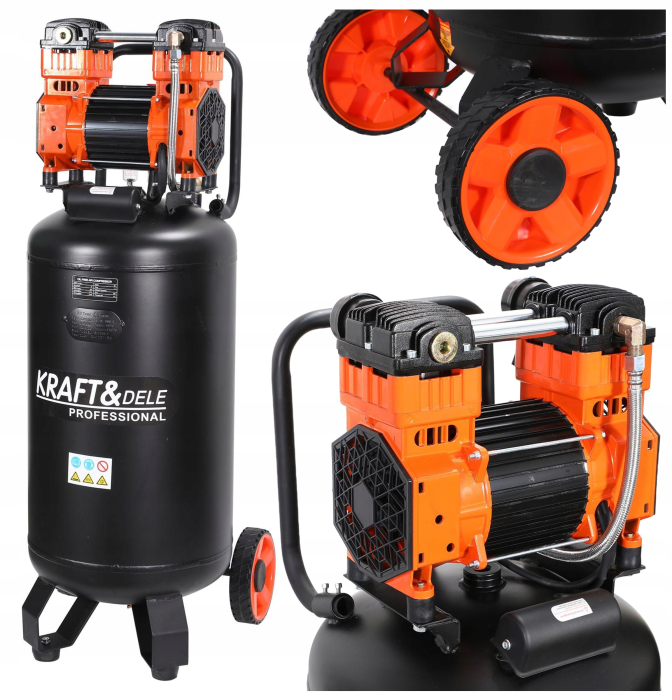 Compresor aer vertical silentios 100L 230V 10BAR fara ulei 395L/min 3000W (KD1389) [14]