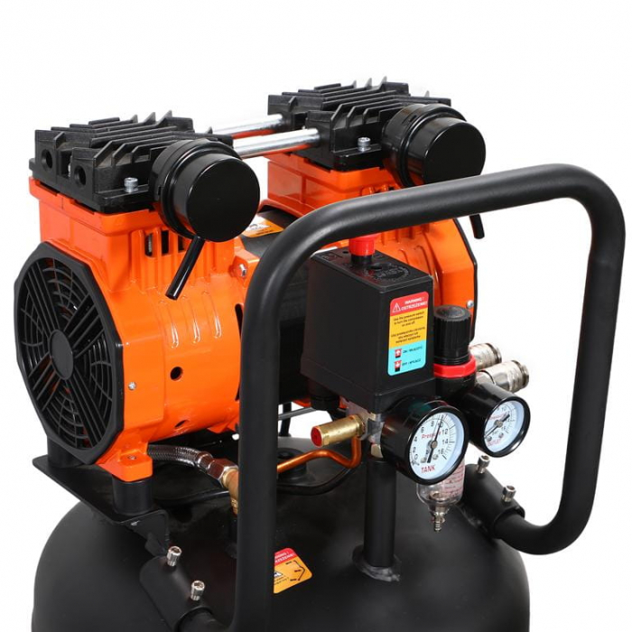 Compresor aer vertical silentios 50L 230V 8BAR fara ulei 290Lmin 2000W 2.7CP (KD1388) [7]