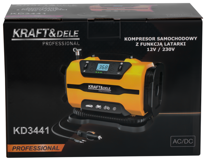 Compresor auto 12V 230V 10 bari lanterna LED afisaj LCD (KD3441) [9]