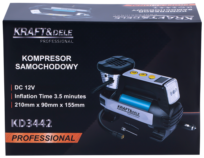Compresor auto 12V 35 Lmin 6.9 bari cablu 3m lanterna LED afisaj LCD (KD3442) [12]