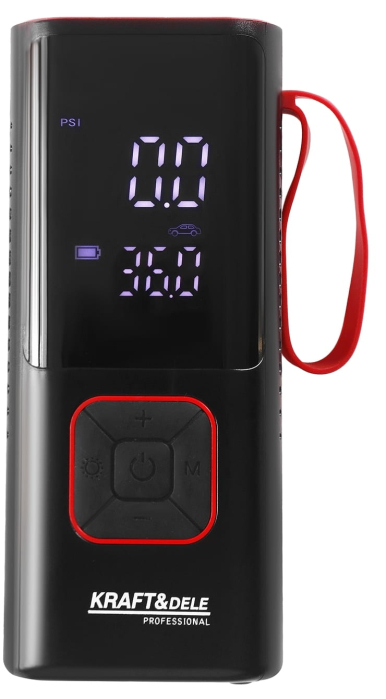 Compresor auto 3 in 1 cu acumulator, lanterna, baterie externa, 7800 mAh 0.3-10 bar, 30 l/min, (KD5497) [3]