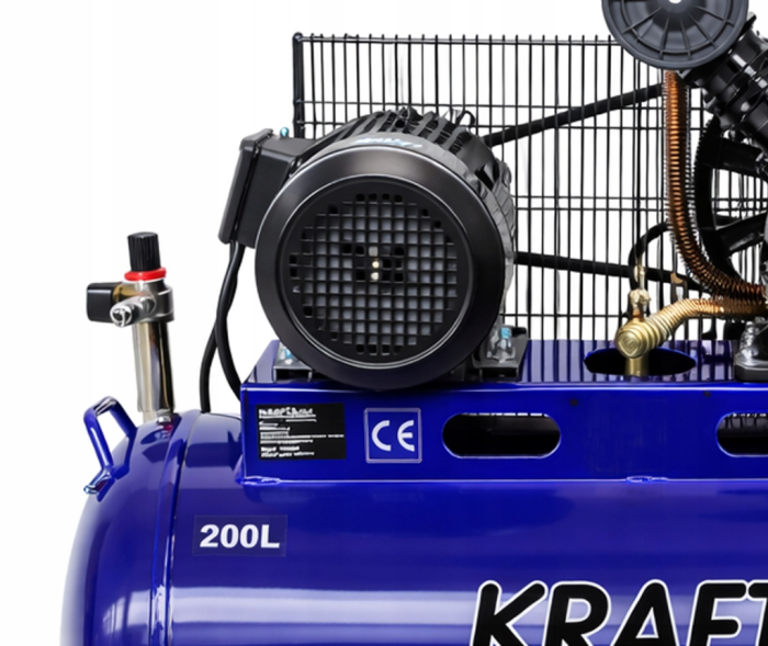 Compresor cu ulei 200L, 4100W, 650 l/min, 8 bar, 400V, industrial, albastru (KD4059) [5]