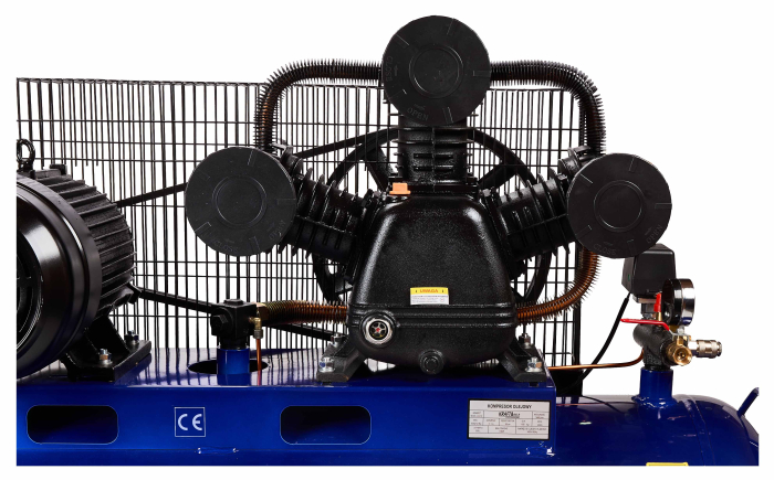 Compresor cu ulei 300L, 3 pistoane, 9.6 kW, 1460 l/min, 9 bar, 400V, transmisie curea (KD4057) [3]