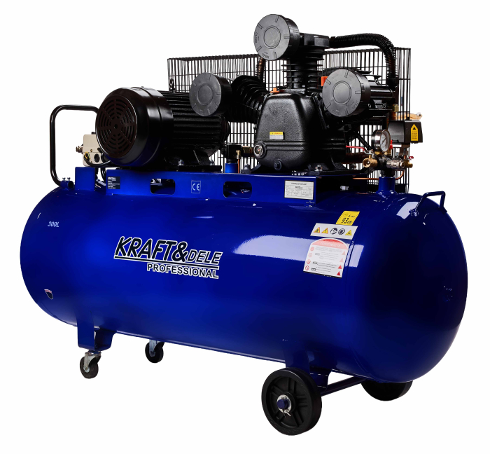 Compresor cu ulei 300L, 3 pistoane, 9.6 kW, 1460 l/min, 9 bar, 400V, transmisie curea (KD4057) [18]