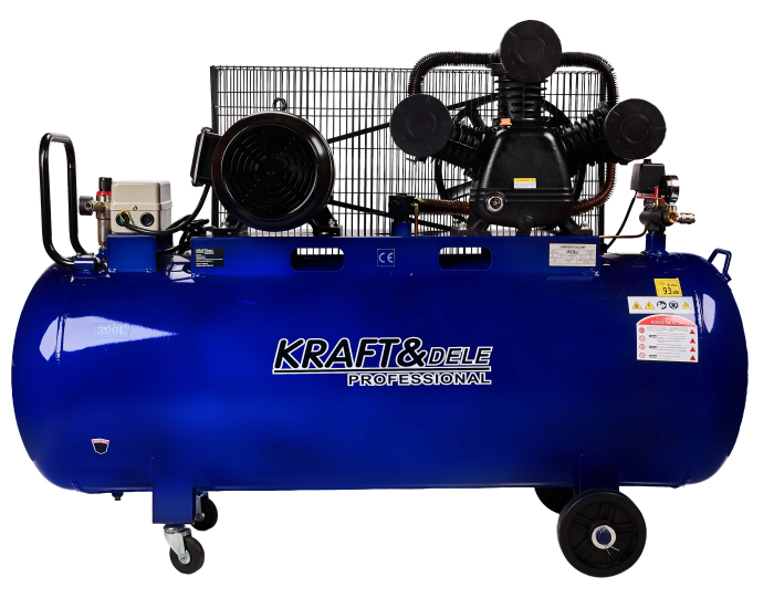 Compresor cu ulei 300L, 3 pistoane, 9.6 kW, 1460 l/min, 9 bar, 400V, transmisie curea (KD4057) [2]
