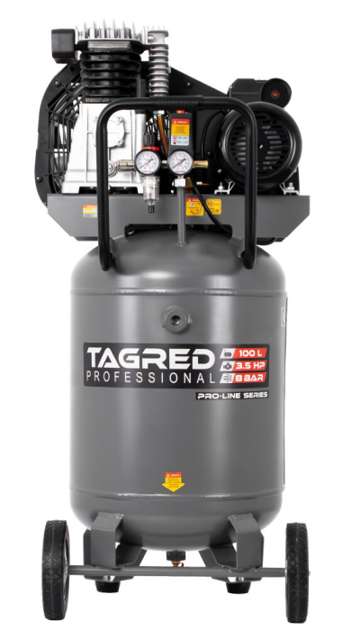 Compresor de ulei vertical profesional cu piston dublu 100l 10 bar (TA3401) [2]