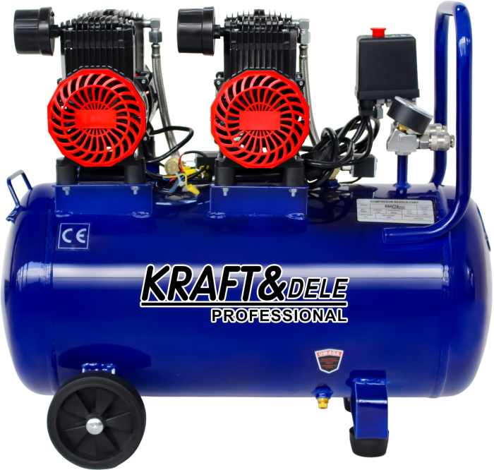 Compresor fara ulei 50L, 3000W, 475 l/min, 2800 rpm, cu reductor presiune si manometru (KD4093) [2]