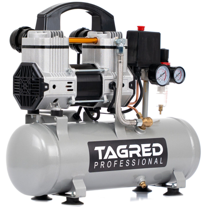 Compresor fara ulei cu doua pistoane 9l 1100w 230v 8 bar (TA327) [3]