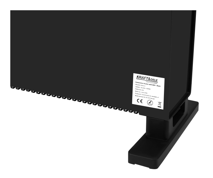 Convector / Calorifer electric Kraft&Dele 2000W cu WiFi termostat și control din aplicație (KD6521) [8]