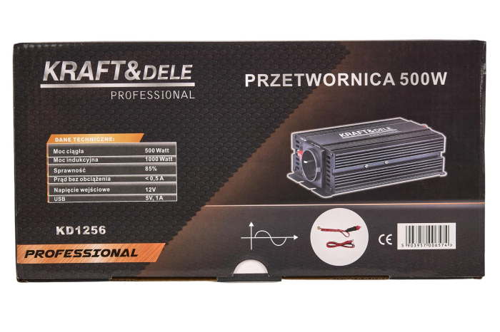 Convertor invertor de tensiune USB 500W - 1000W 12V (KD1256) [2]