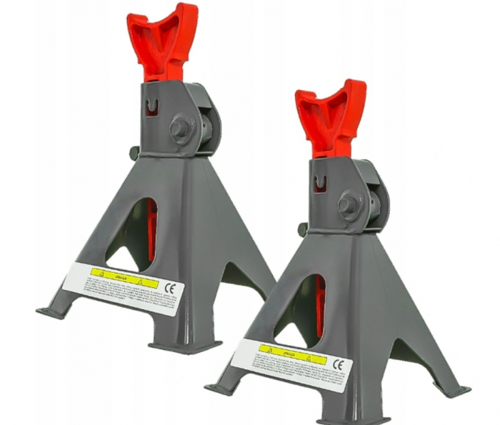 Cric hidraulic 3 Tone 150-460 mm tip crocodil + Set 2 suporti sustinere tip capra 3 Tone auto, reglaj dinti 285-425mm (B3202+KD3171) [4]