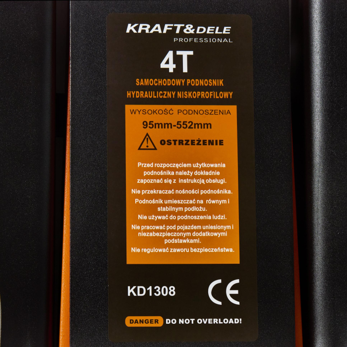 Cric hidraulic 4Tone 95-552mm tip crocodil ridicare auto cu garda joasa (KD1308) [17]