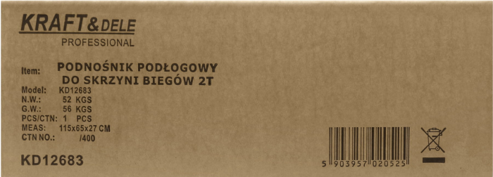 Cric hidraulic cutie viteze 2T, inaltime 225-900 mm, reglaj unghi placa, 4 roti (KD12683) [4]