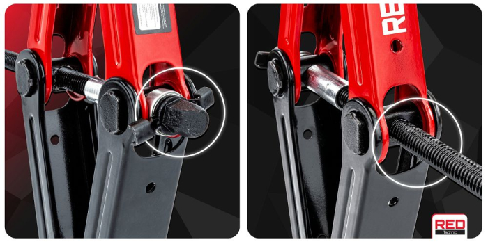 Cric mecanic tip foarfeca 2.5T, 115-420mm, cu cheie si capete 21/23mm, pentru autoturisme (RTPTR0151) [25]